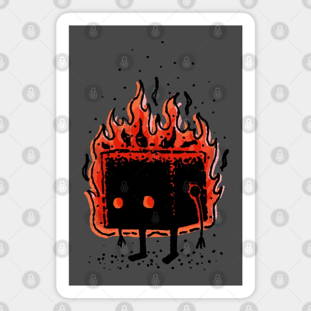 This Box Is On Fire Magnet by deancoledesign